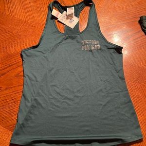 NWT PINK COLLEGIATE COLLECTION TANK TOP, S, green